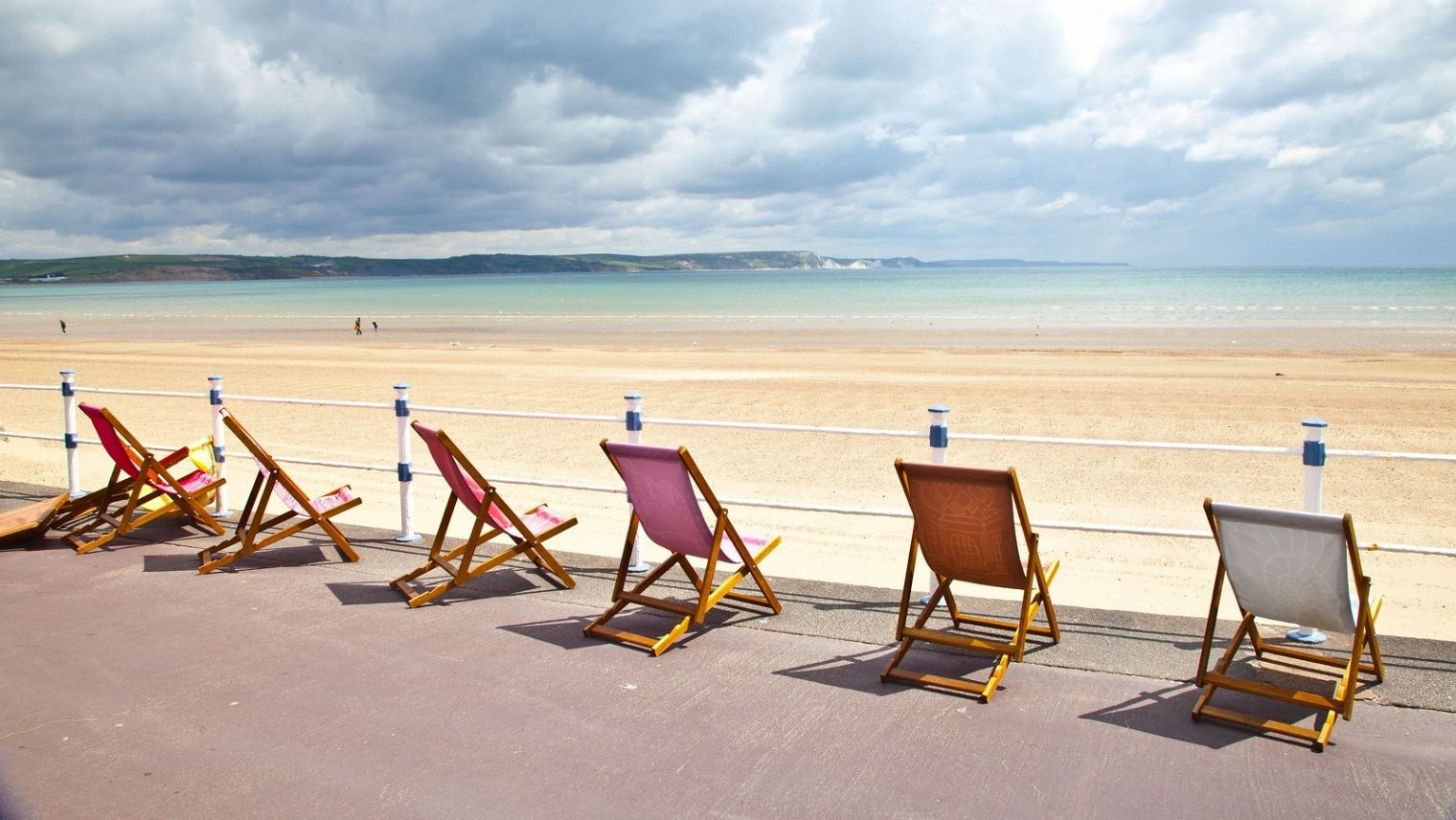 Deck chairs on the seafront at Weymouth