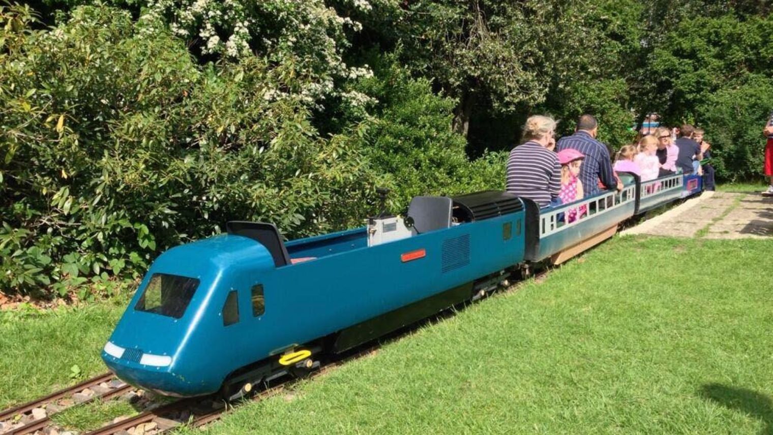 A miniature train at Brockwell Park miniature railway