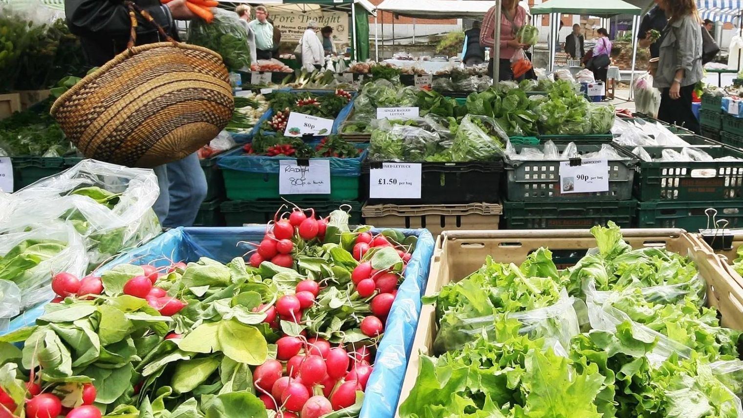 Vegetable stall at Marylebone Farmers Market