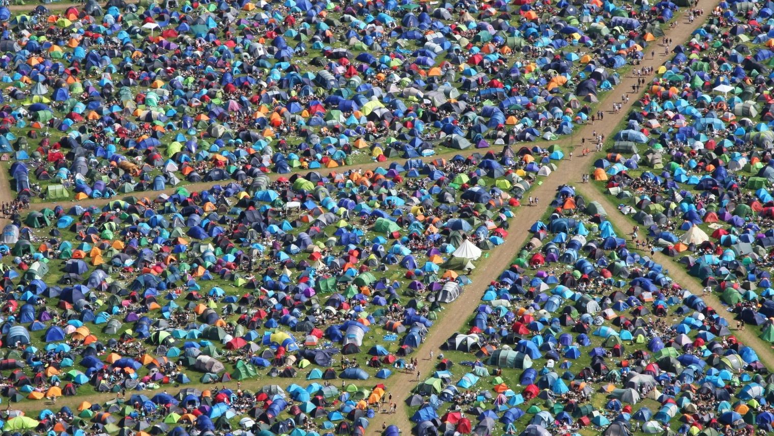 Field full of tents at a festival