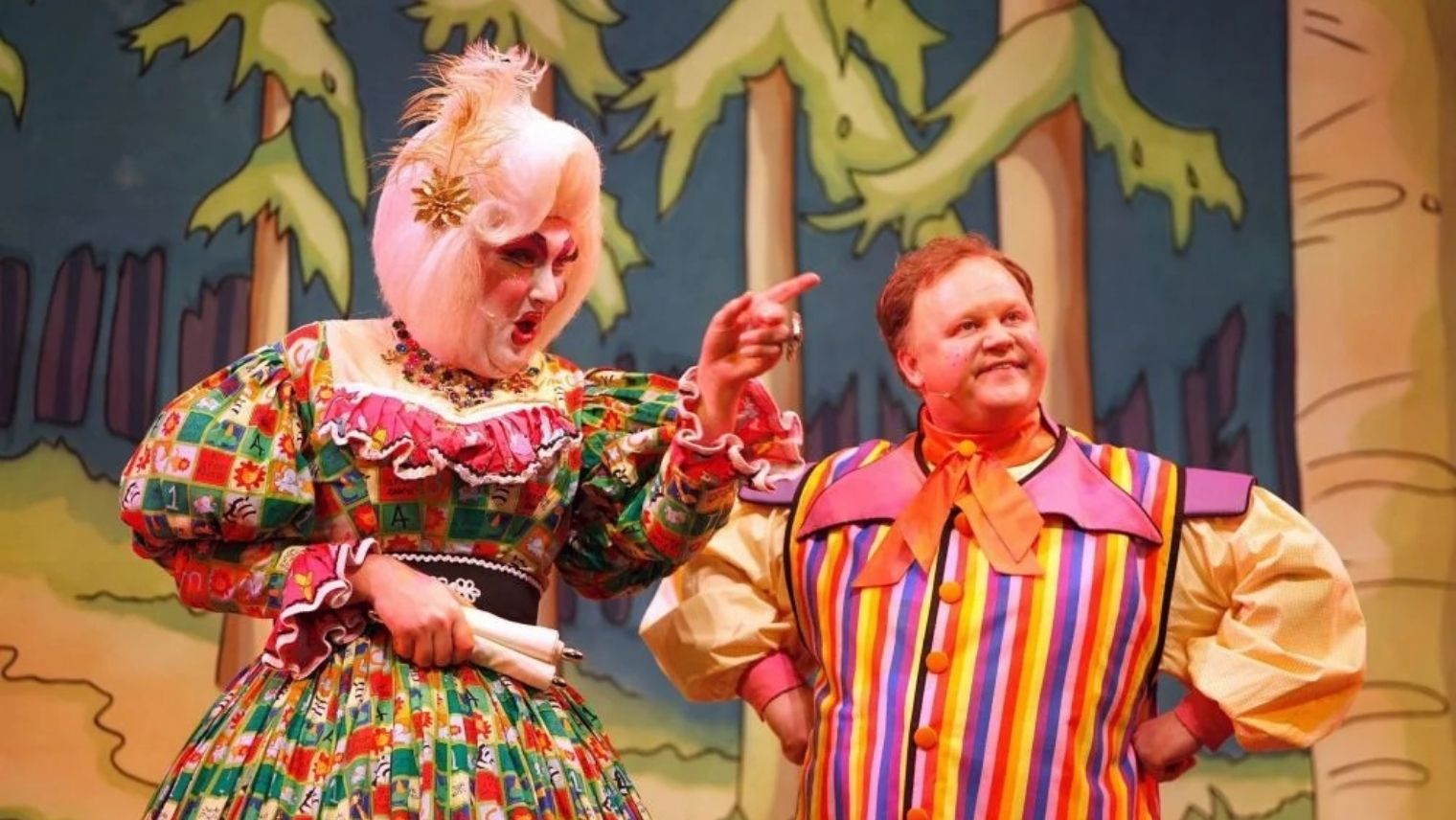 Paul Morse and Justin Fletcher in Beauty and the Beast at the Reading Hexagon