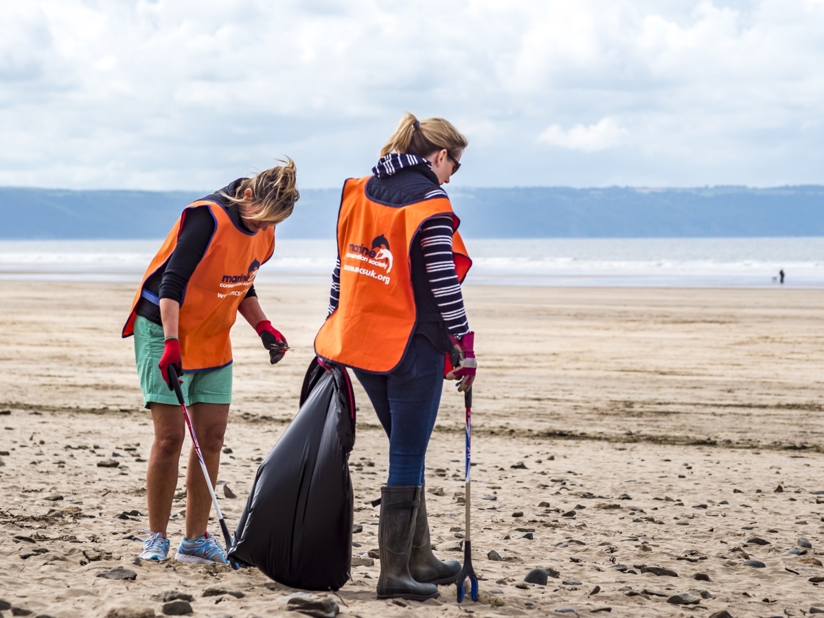 Two volunteers during the Great British Beach Clean