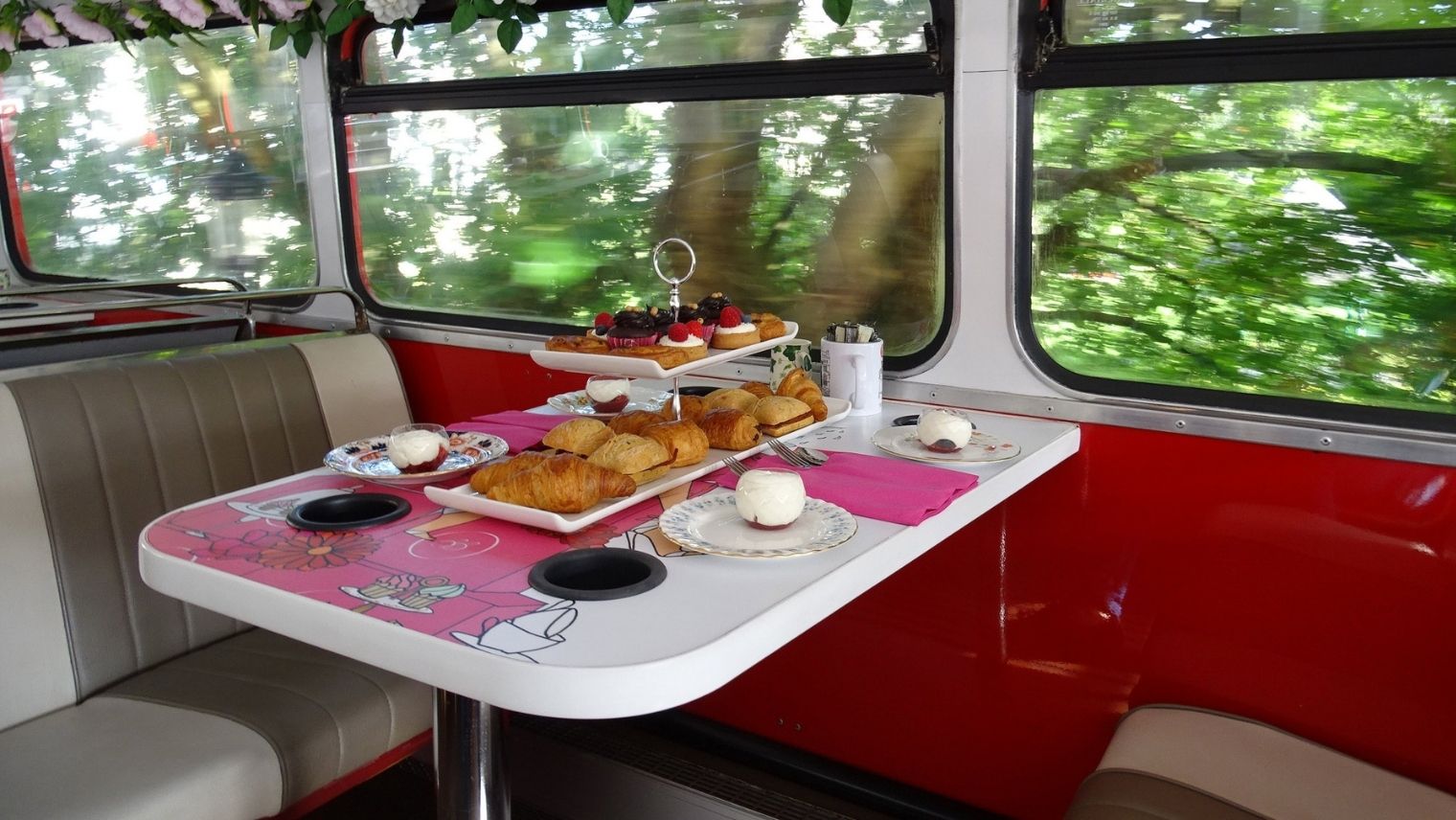Brigit's Bakery Afternoon Tea Tour on a vintage London Routemaster bus