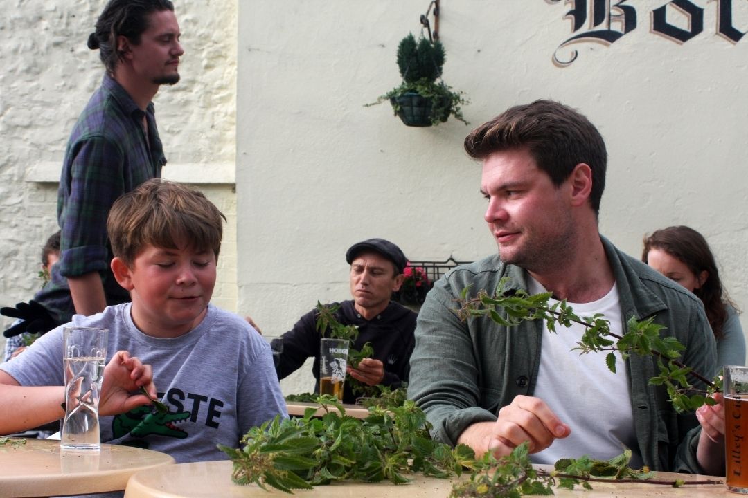 Nettle eaters at the annual Nettle Eating Competition