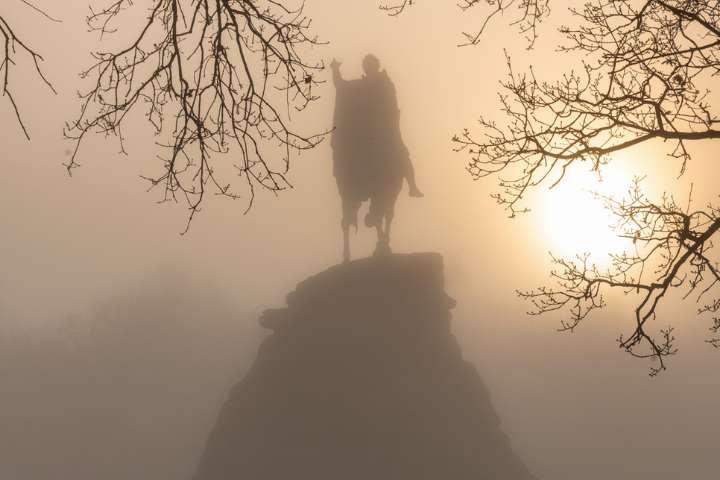 The Copper Horse in the mist