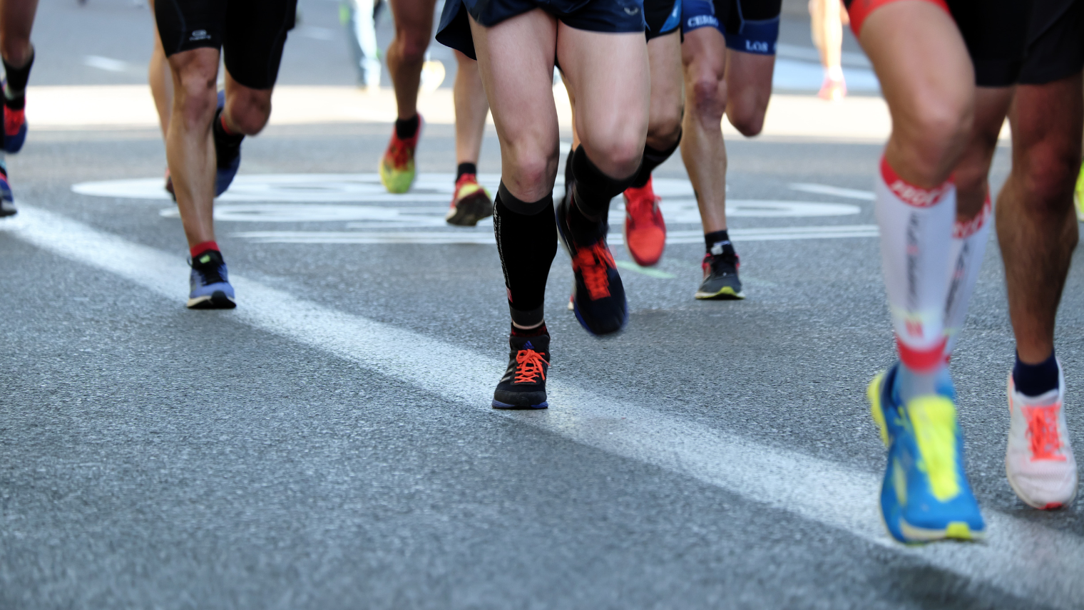 Runners running a race